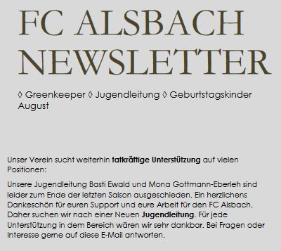 FCA-Newsletter