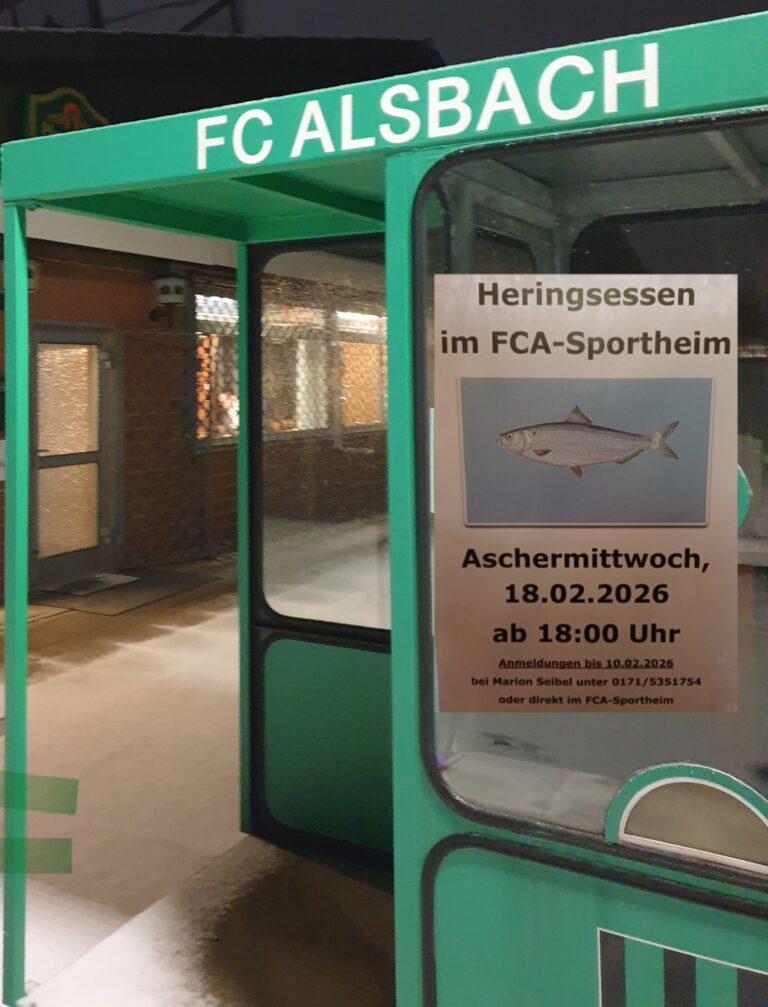 Heringsessen im FCA-Sportheim am Aschermittwoch
