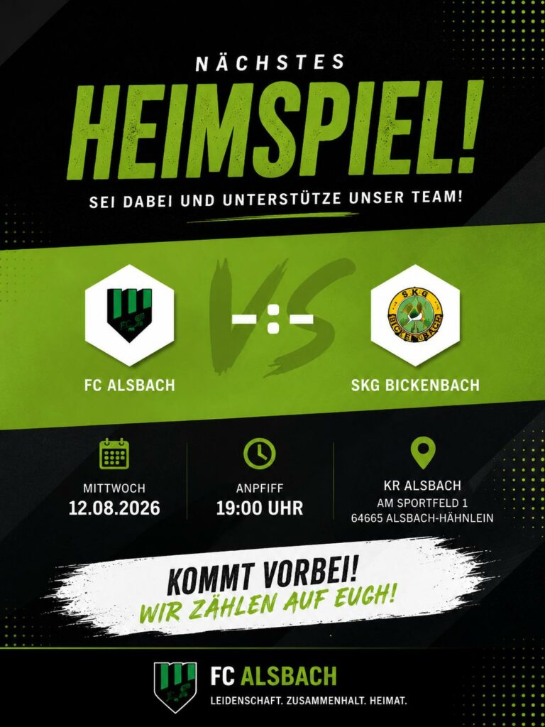 Derbywoche mit Heimspielen gegen Bickenbach – 1c mit 2:6-Niederlage in Erzhausen