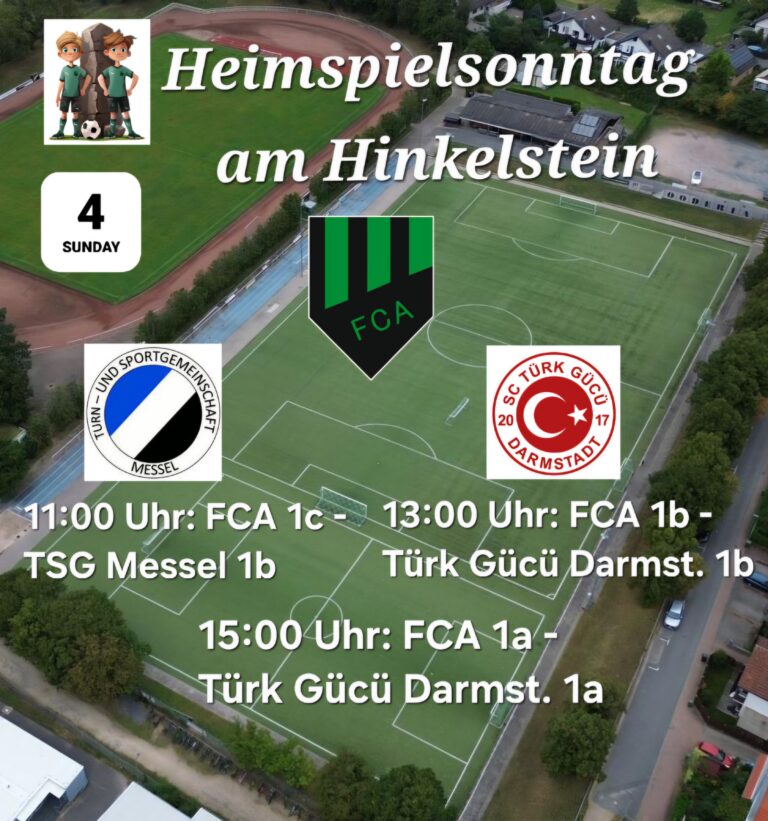 KOL-Spitzenreiter Tük Gücü Darmstadt am Hinkelstein zu Gast – FCA 1c gegen die TSG Messel 1b – FCA 1b gegen Türk Gücü Darmstadt 1b